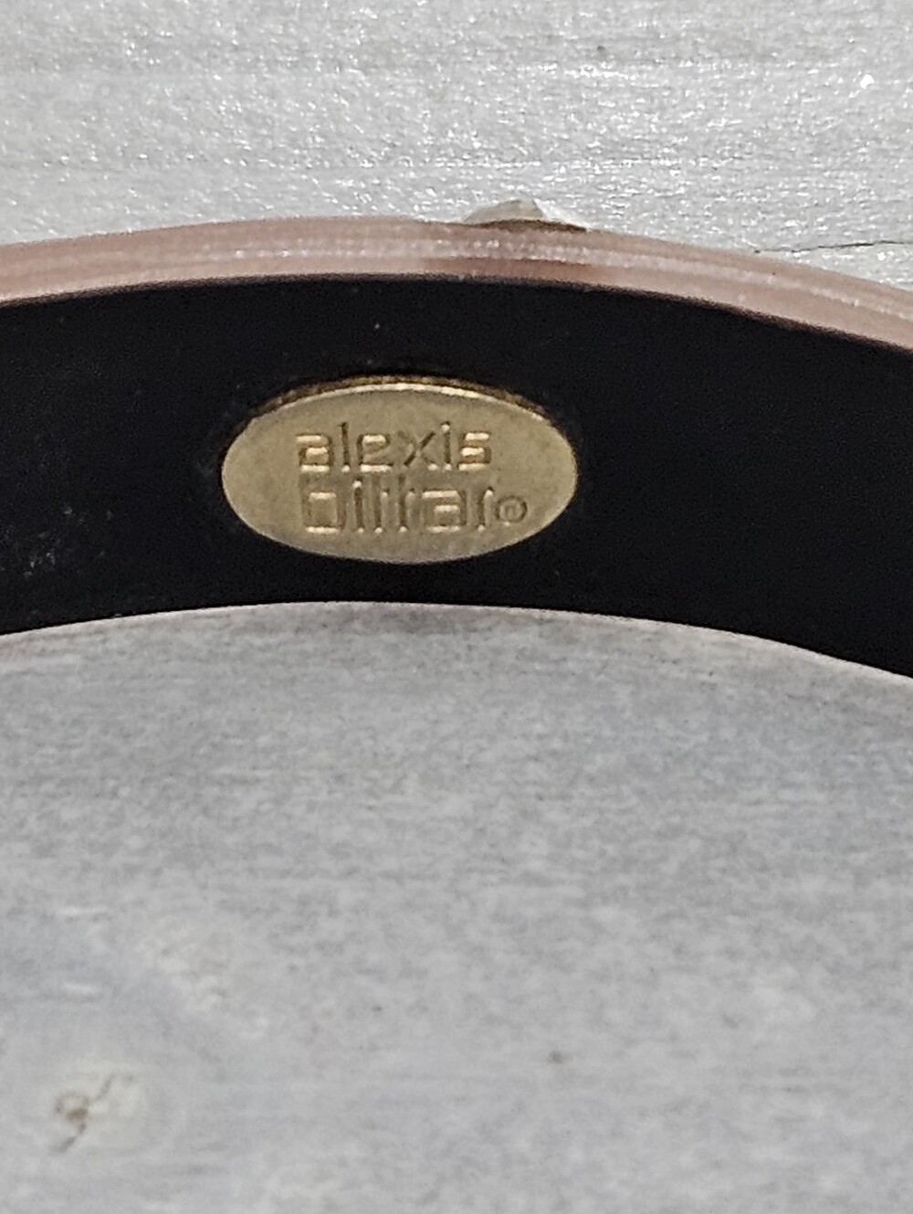 Alexis Bittar Lucite Orange Bangle With Rhinestones Signed - Picture 8 of 8